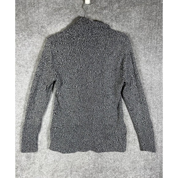 Calvin Klein Knit Cowl Neck Long Sleeve Pullover Sweater Women Small Black White - Picture 2 of 15